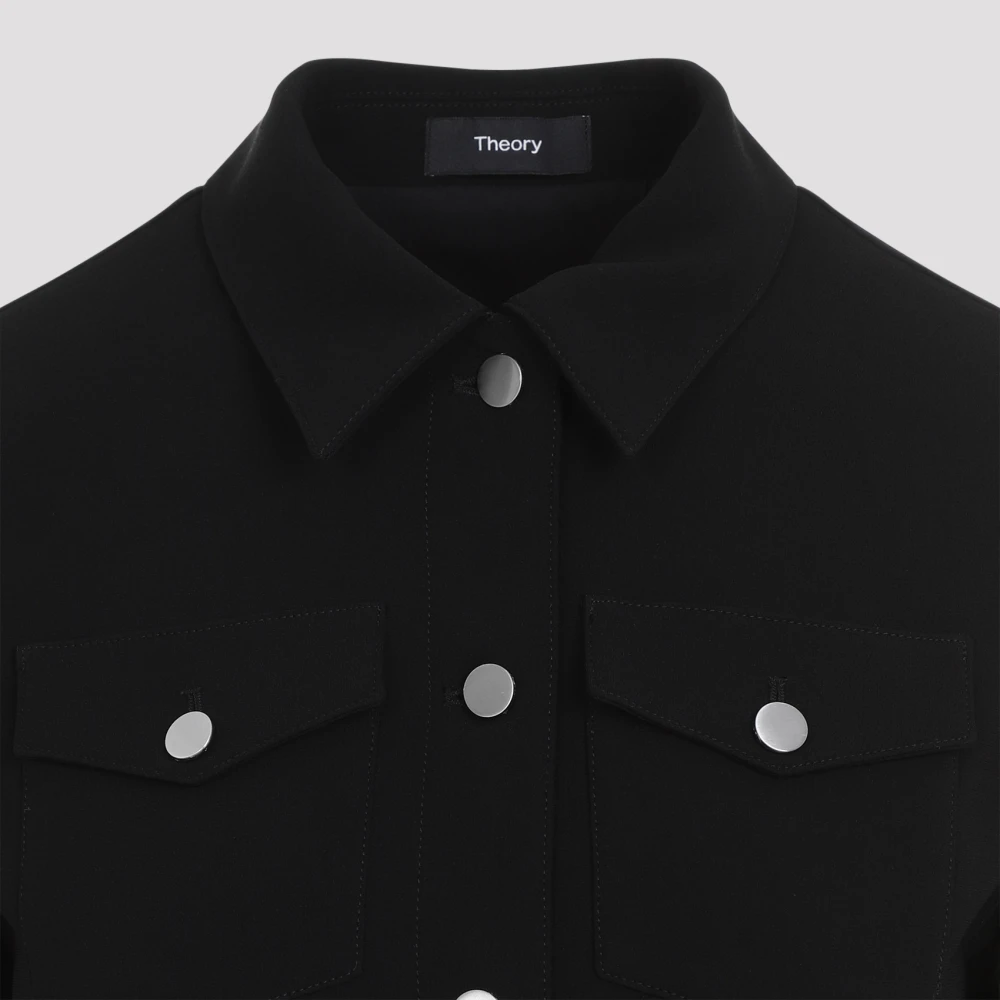 Theory Zwarte Jas Elegante Stijl Black Dames