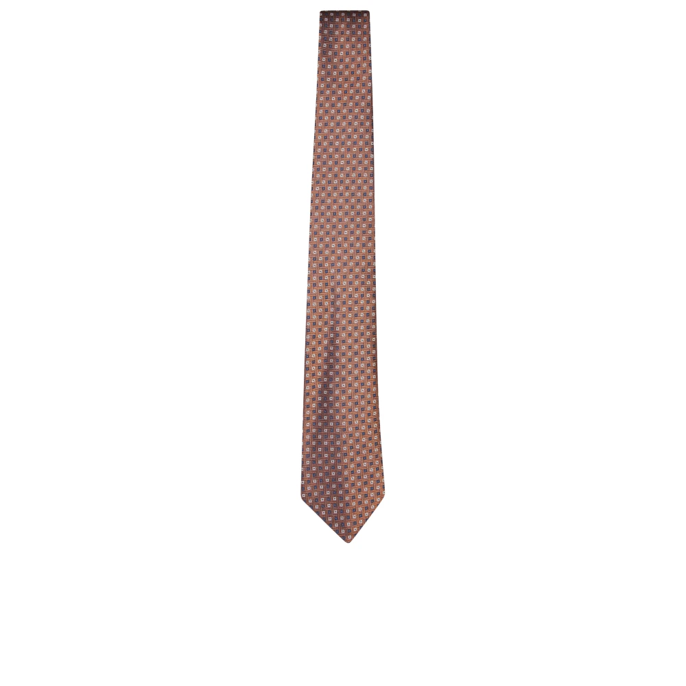 Canali Geometrische Zijden Stropdas in Blauw Orange Heren