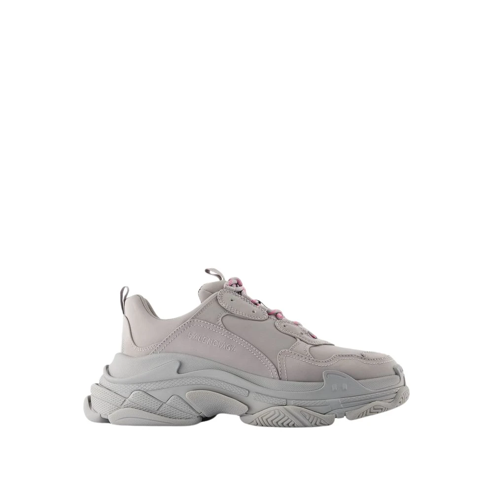 Balenciaga Grå Triple S Sneakers Syntetiska Skor Gray, Dam