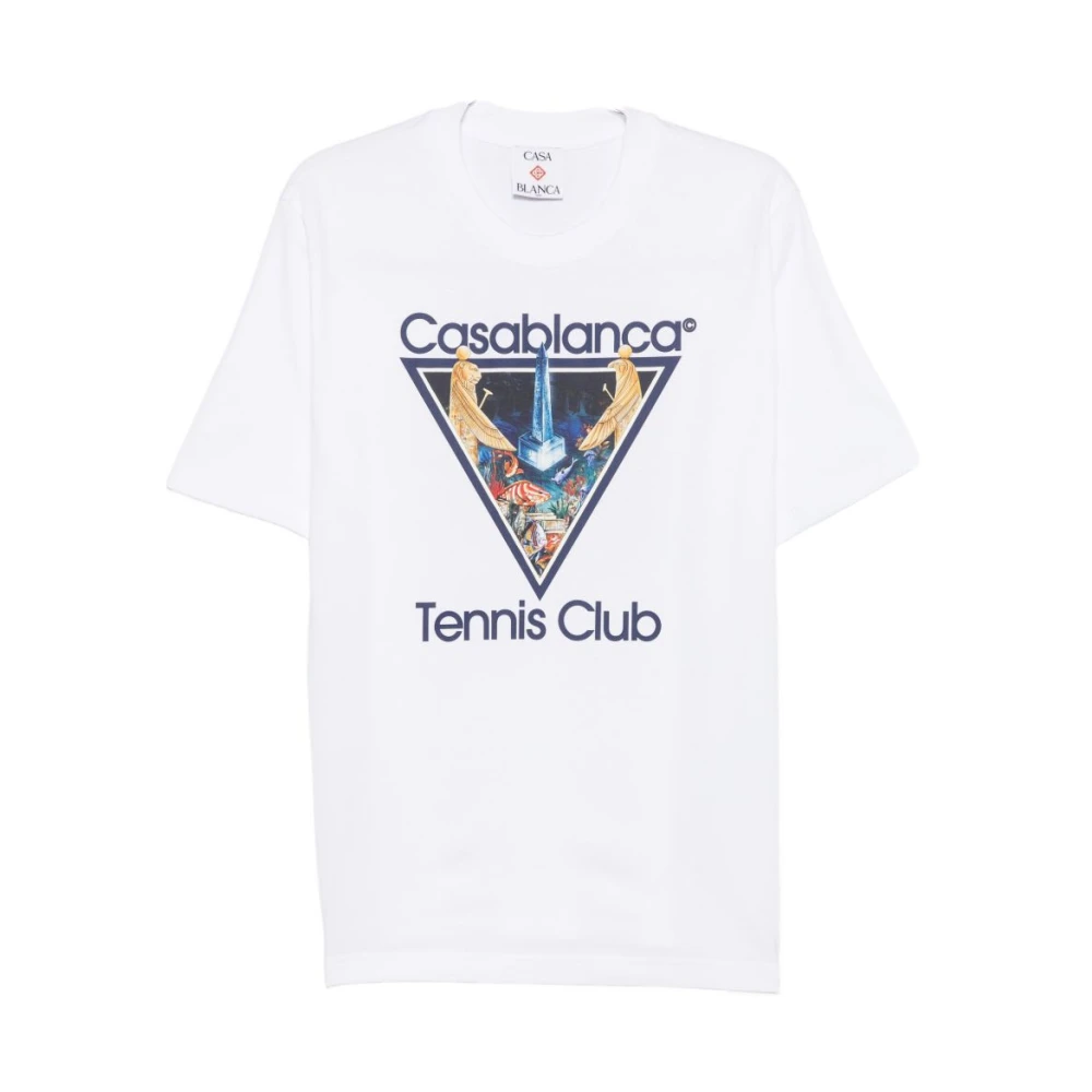 Casablanca Printed Cotton T-Shirt - Male - T-Shirts - White - M - Tops - Image 3