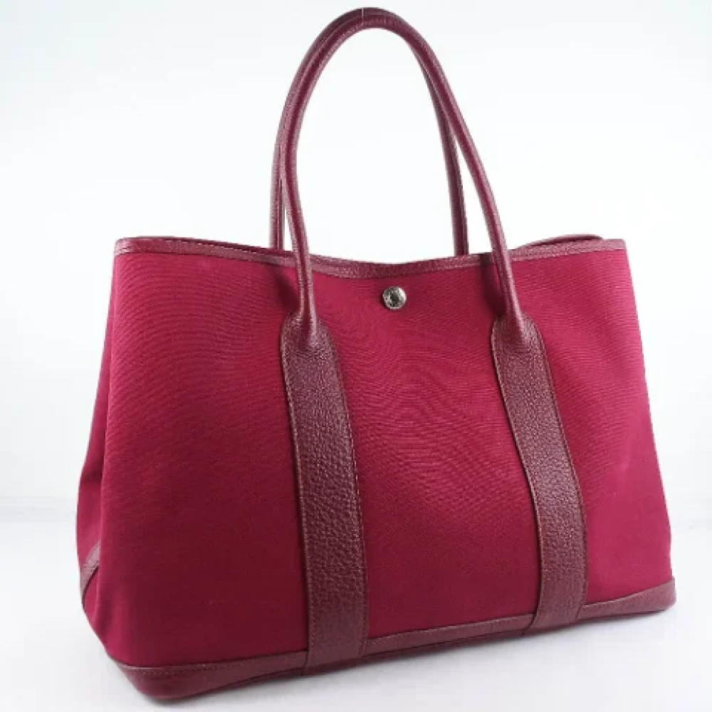 Hermès Vintage Pre-owned Canvas handbags Red Dames
