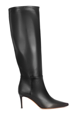 black-leather-high-heel-boots