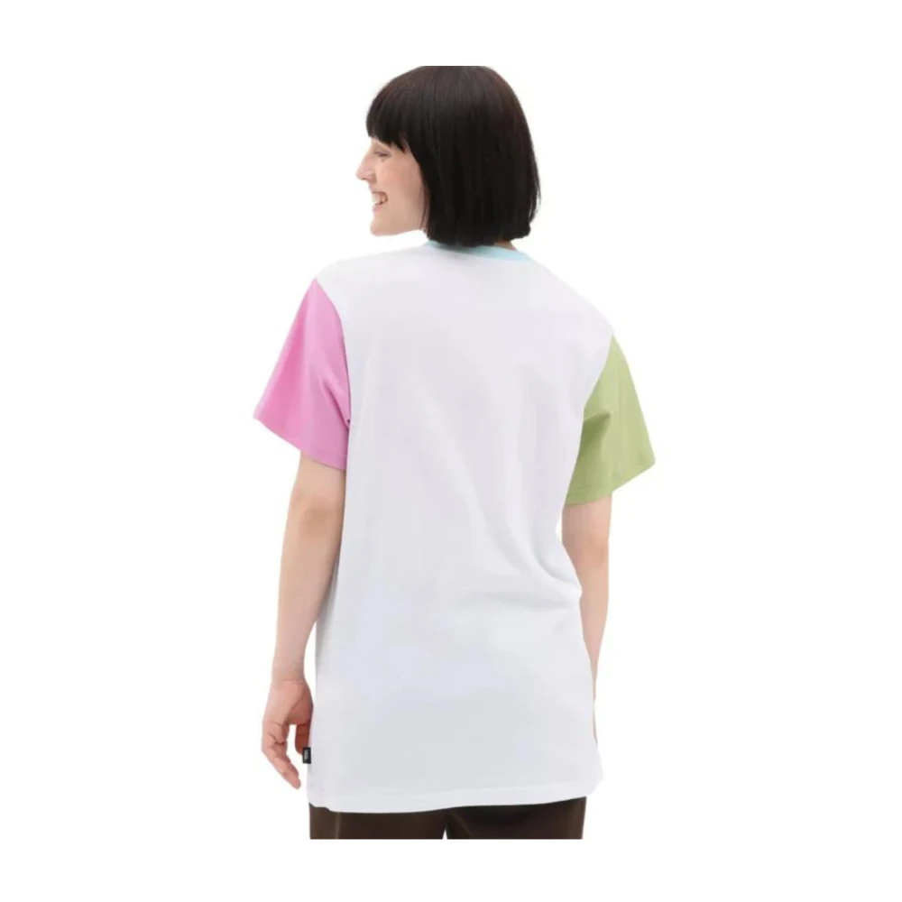 Vans Colorblock Geborduurd T-Shirt White Dames