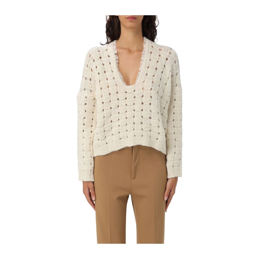 Liviana Conti Roomwitte Trui voor Vrouwen Beige Dames