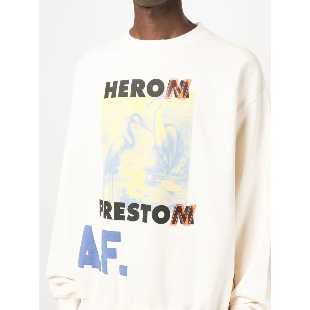 Heron Preston Beige Katoen Grafische Print Sweatshirt Multicolor Heren