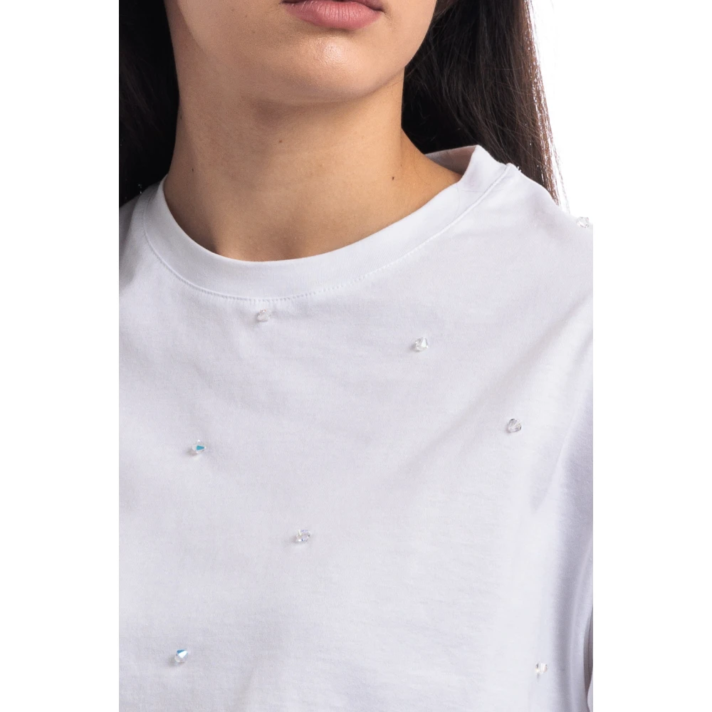 Dondup Studded T-shirt White Dames