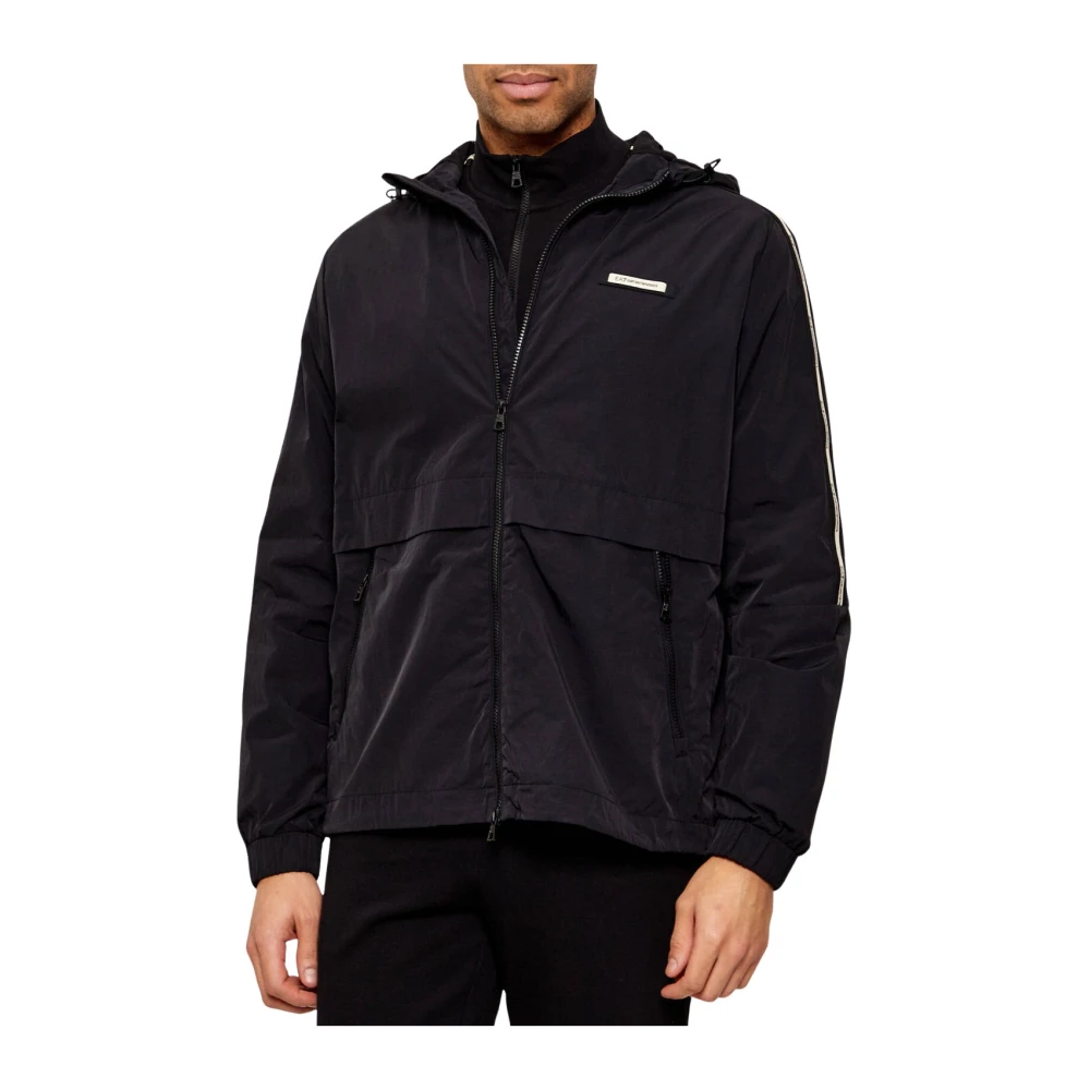 Emporio Armani Ea7 Mannelijk Zwart Jassen Heren, S, Logo Series Hooded Jacket