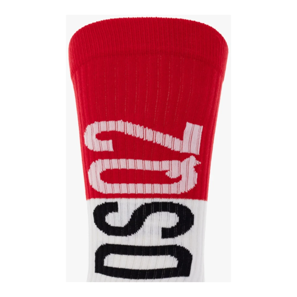Dsquared2 Heren Mid Crew Sokken White Heren