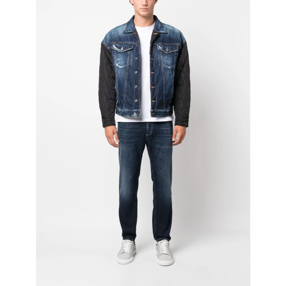 Dondup Indigo Blauwe Straight-Leg Jeans Blue Heren