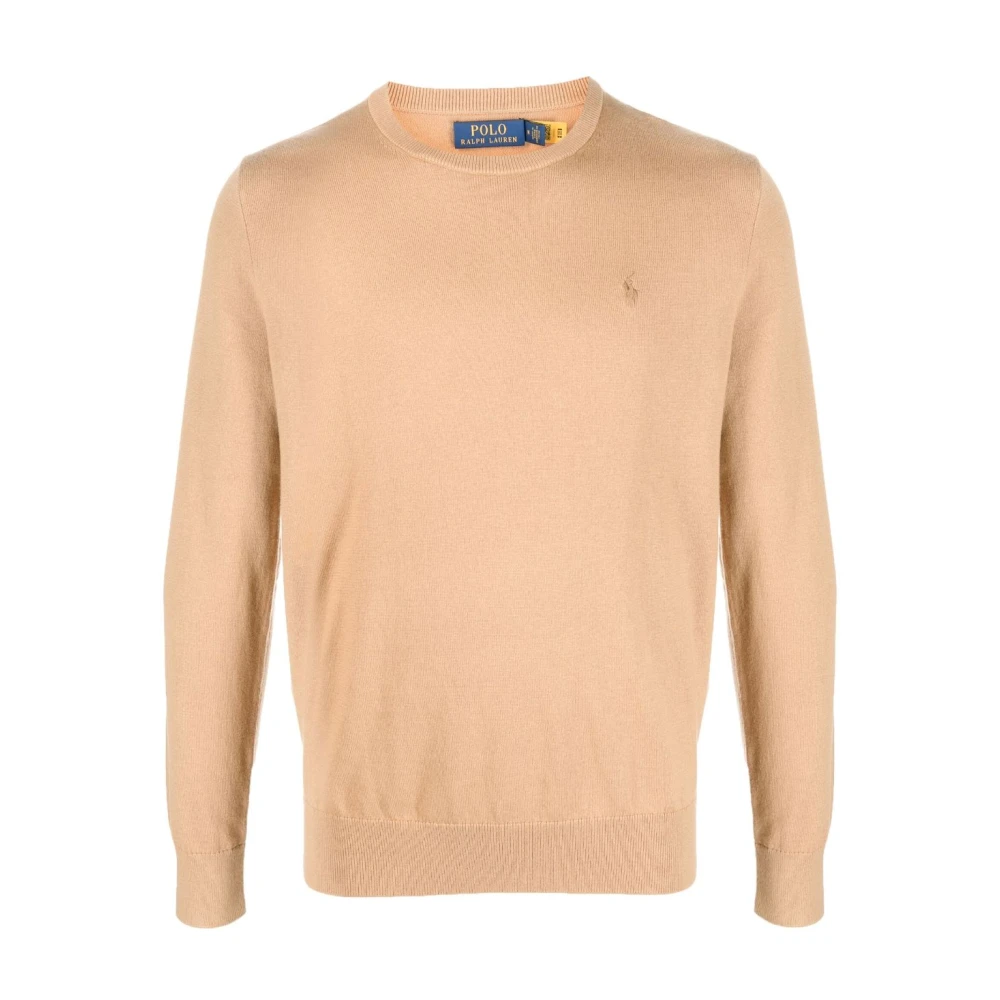 Beige Genser med Brodert Logo