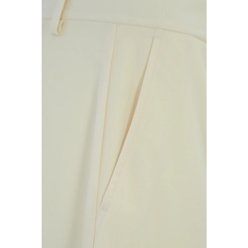 Max Mara Weekend Beige Wol Straight Leg Broek Beige Dames