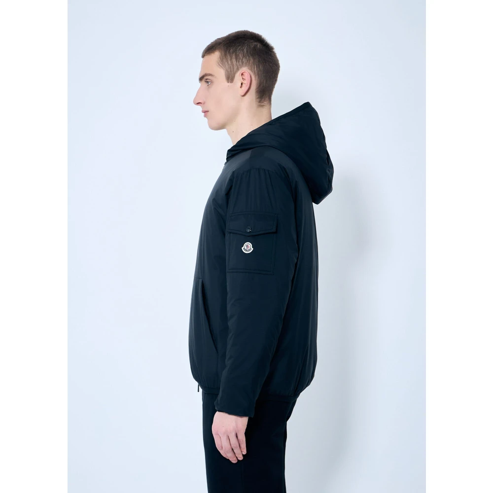 Moncler Gewatteerde jas met capuchon Longue Saison stijl Black Heren