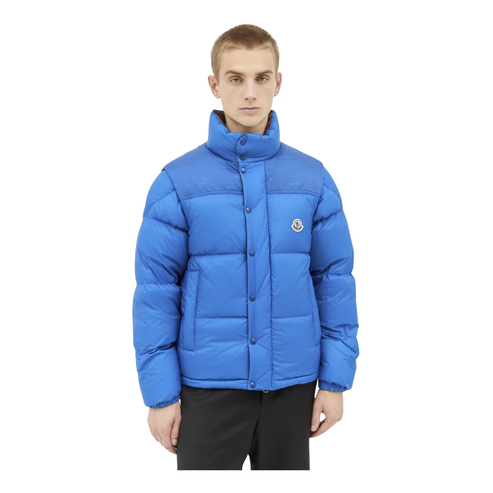 Moncler Omkeerbare Donsjack met Afneembare Mouwen Blue Heren