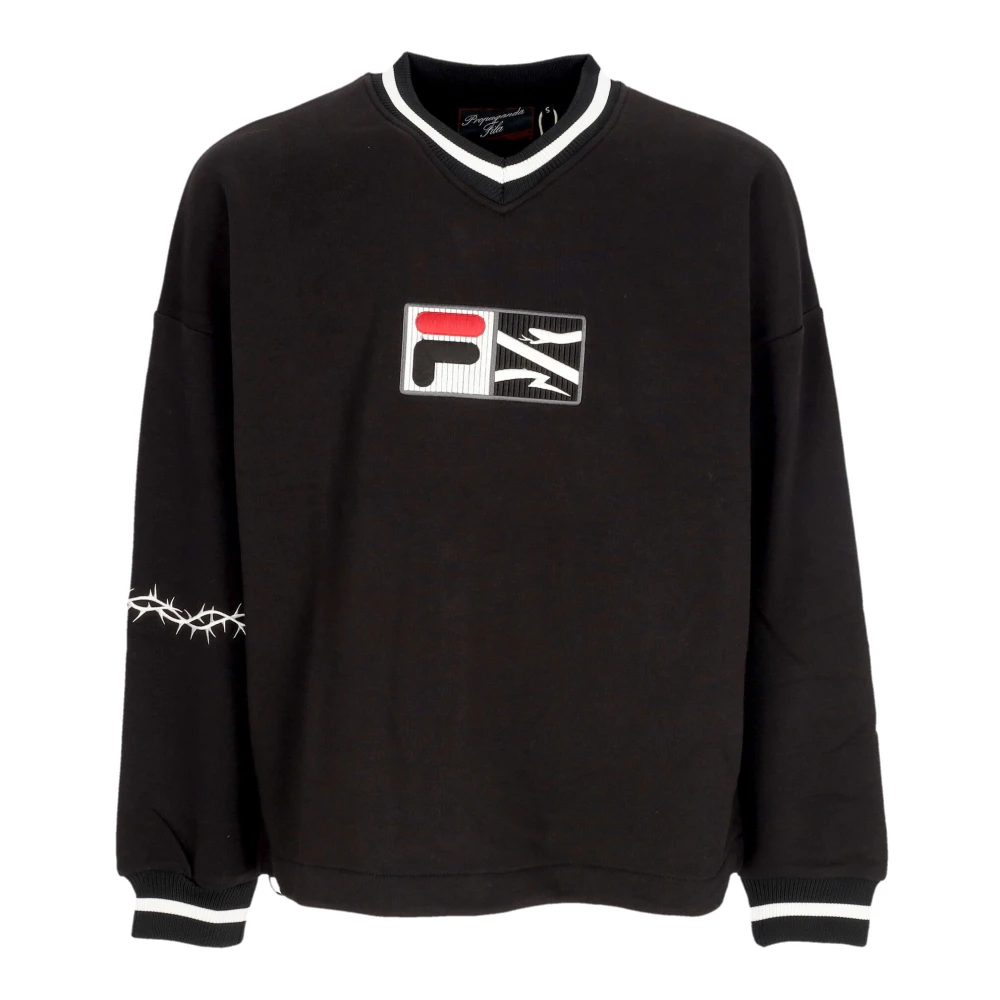 Propaganda V-hals Pullover Sweatshirt Zwart Black Heren