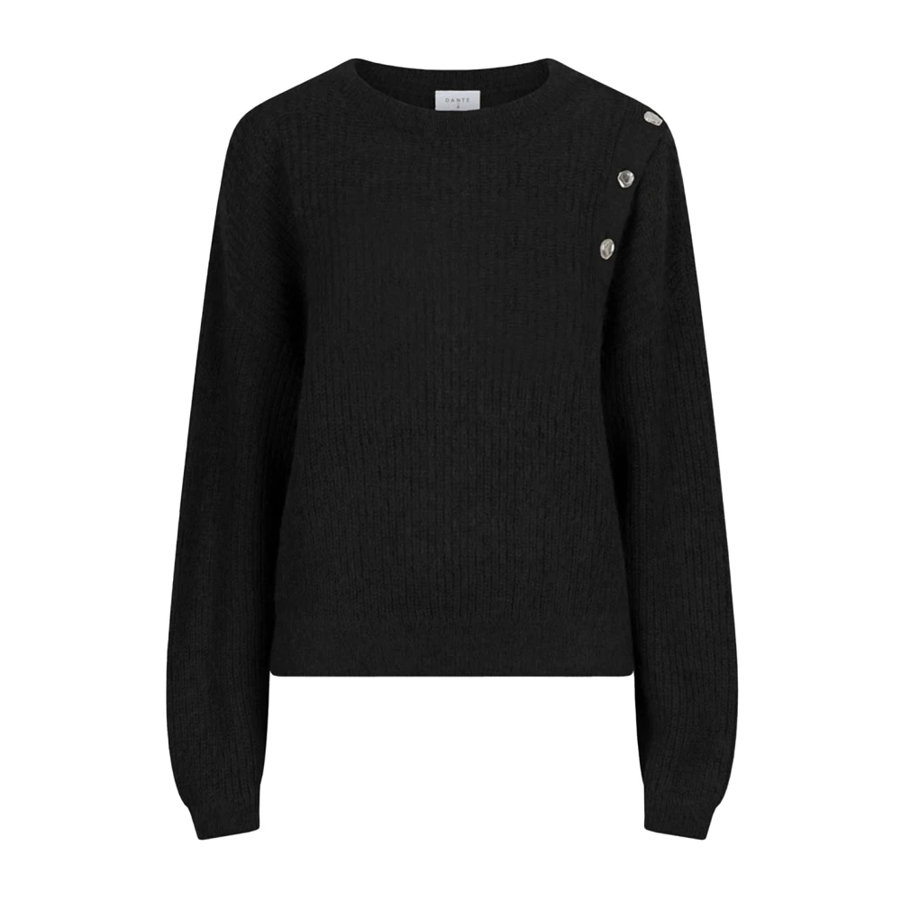 Dante 6 Zwarte Bruni Trui met Knoopdetails Black Dames