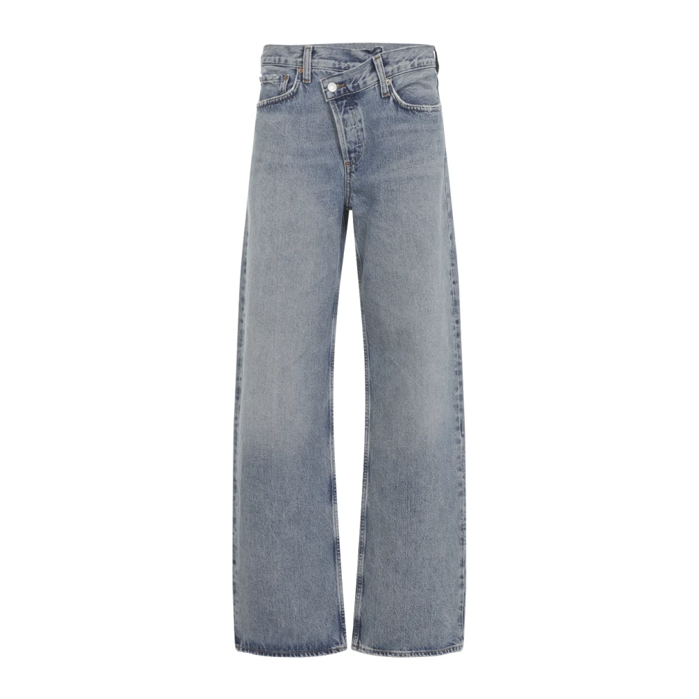 Agolde Women's Blue Conclusion Arc Criss Cross Jeans