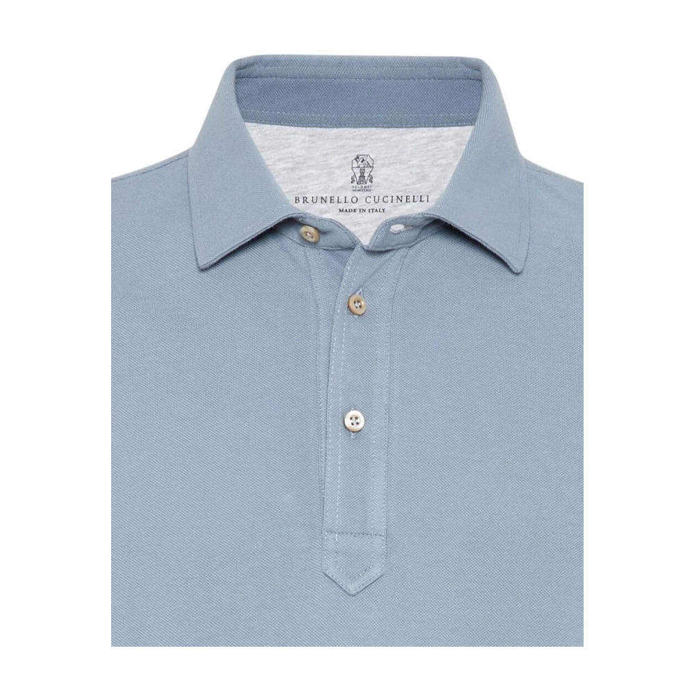 BRUNELLO CUCINELLI Lichtblauwe T-shirts en Polos Blue Heren