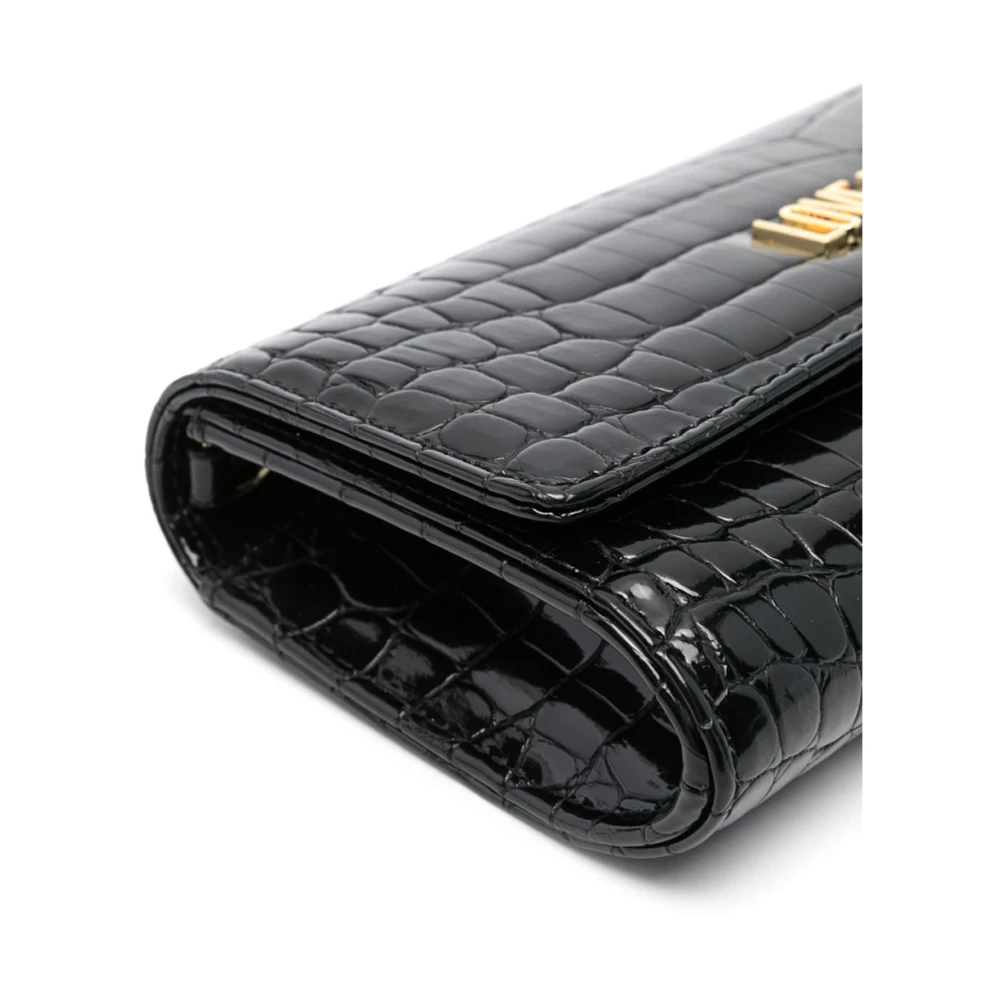 Love Moschino Zwarte Croco Schoudertas Black Dames