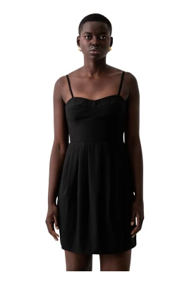 Flared Wool-Blend Dress