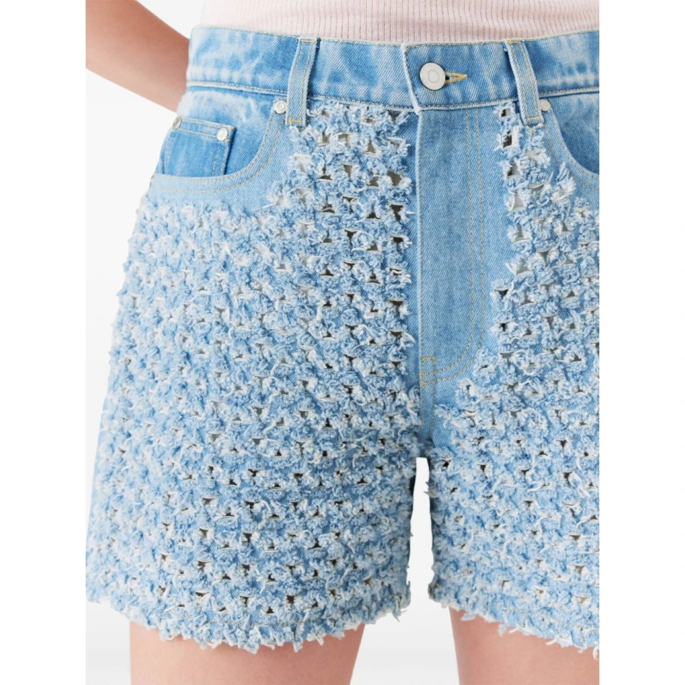 Stella Mccartney Blauwe Denim Shorts Blue Dames