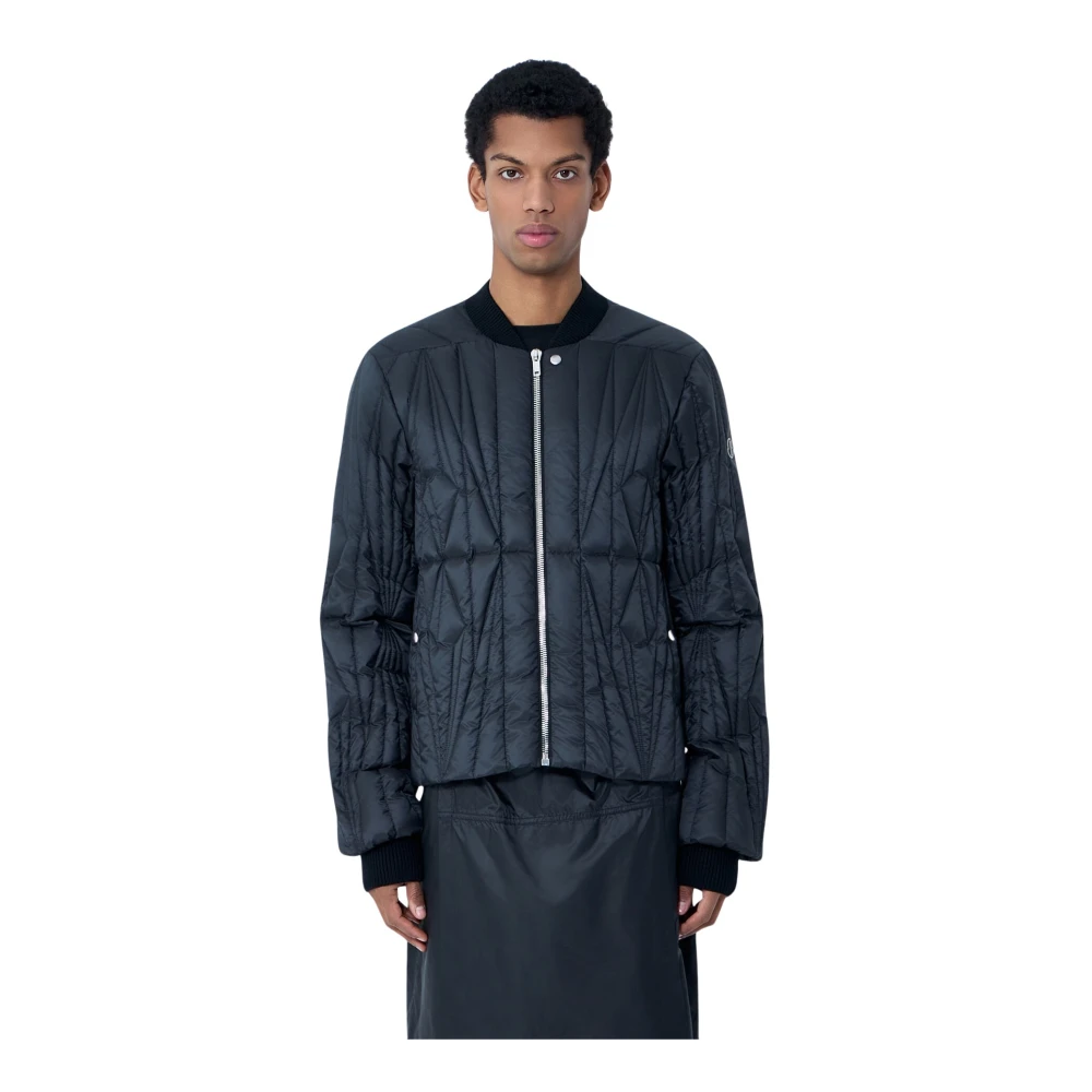 Moncler Black Winter Jackets, Male, L, Geocamo Flight Down Bomber Jacket