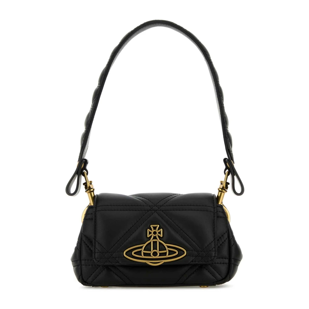 Vivienne Westwood Zwarte Nappa Leren Schoudertas Black Dames