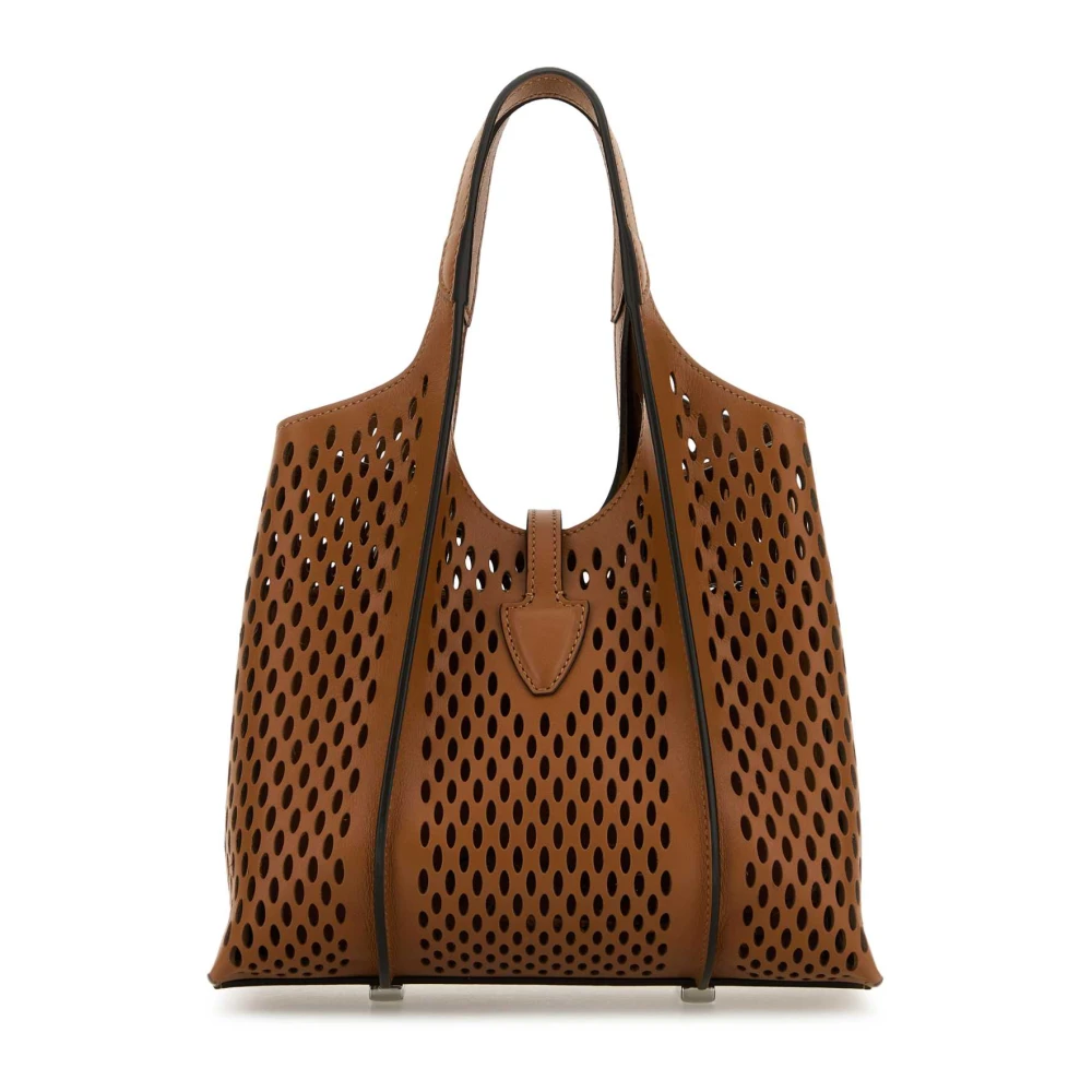 TOD'S Karamel leren mini tijdloze handtas Brown Dames