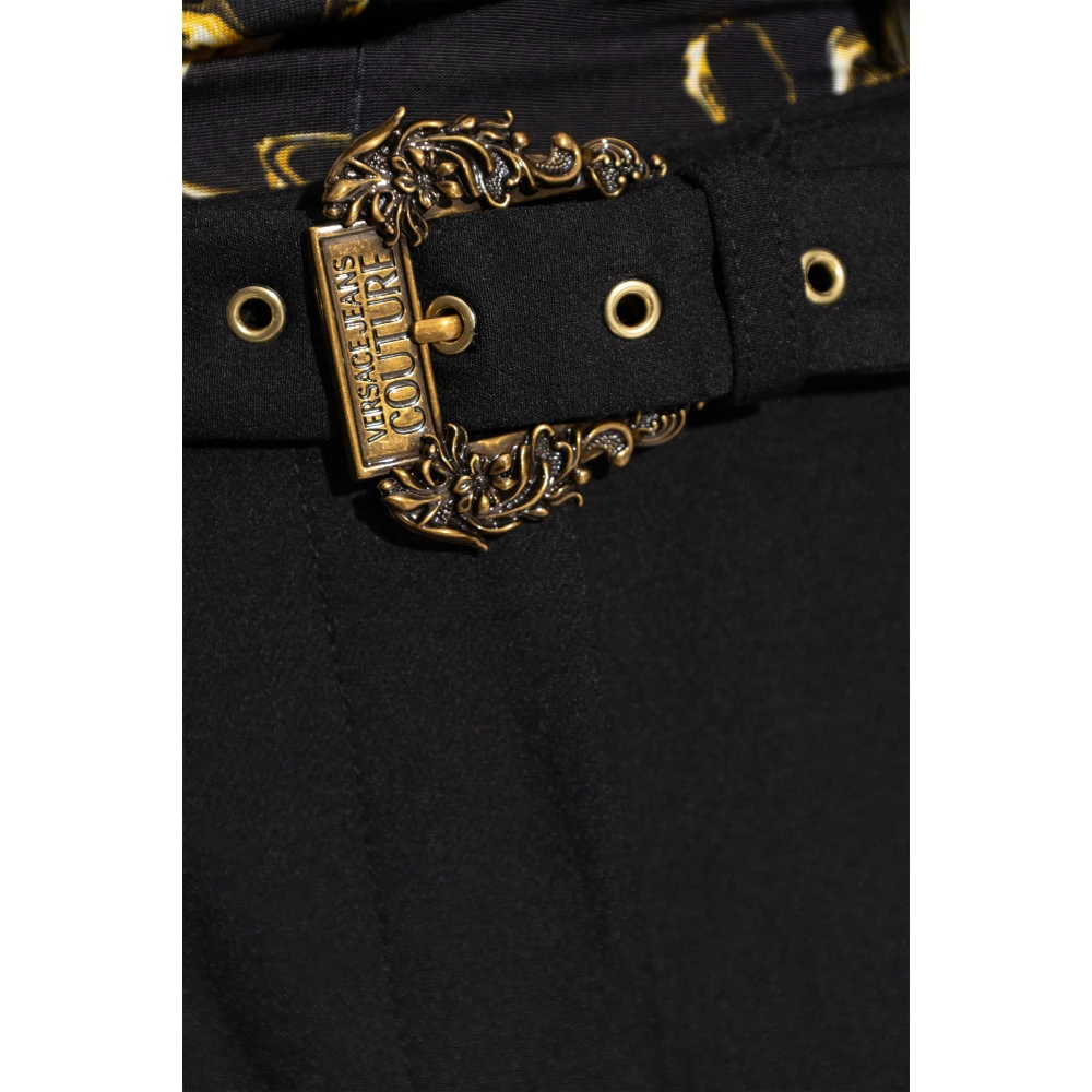 Versace Jeans Couture Broek met riem Black Dames