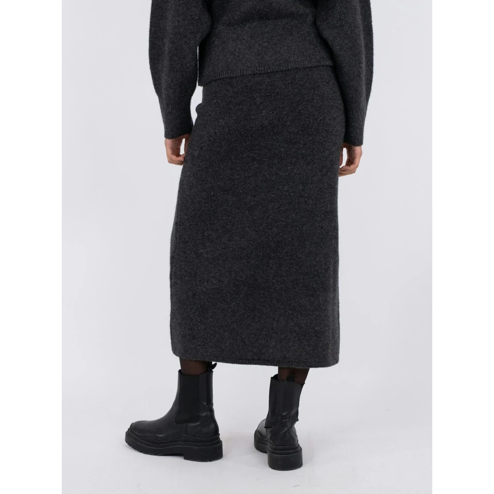 NEO NOIR Ashanti Gebreide Rok Antraciet Blue Dames