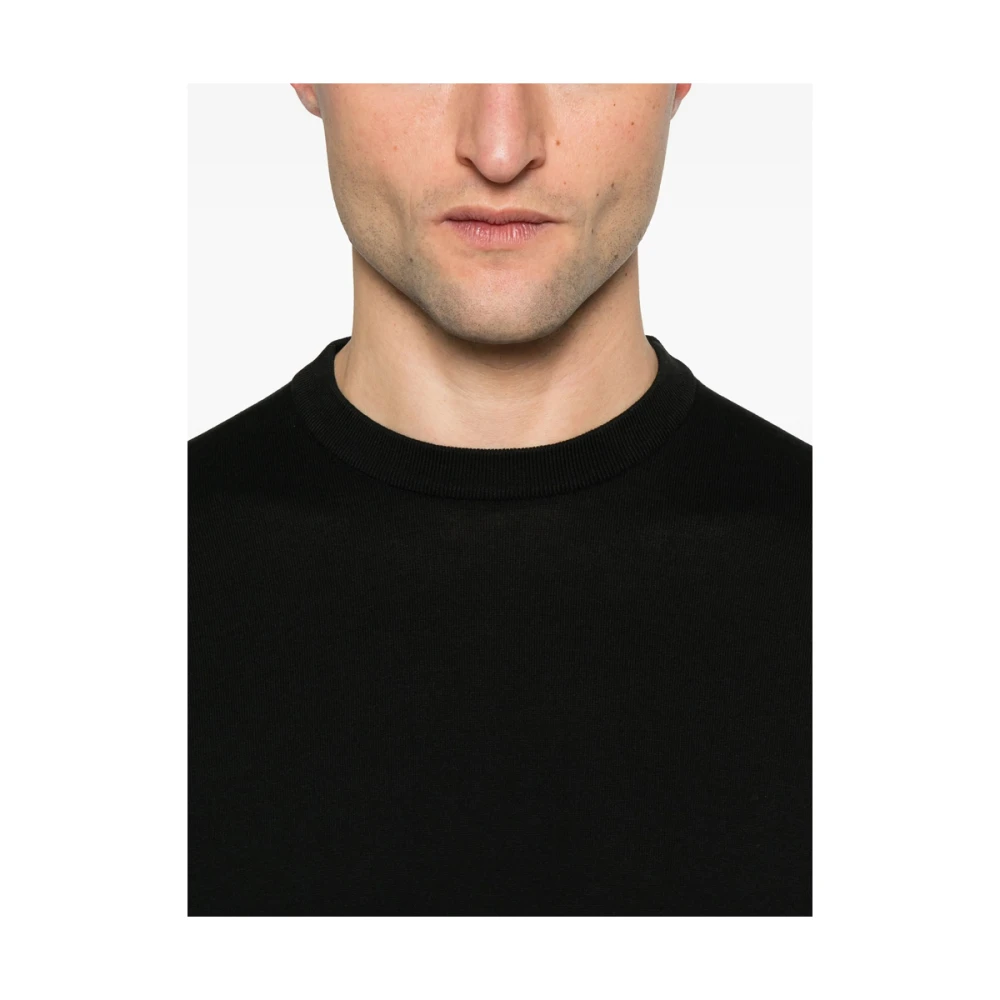 Fedeli Zwarte Ronde Hals Korte Mouwen T-shirt Black Heren