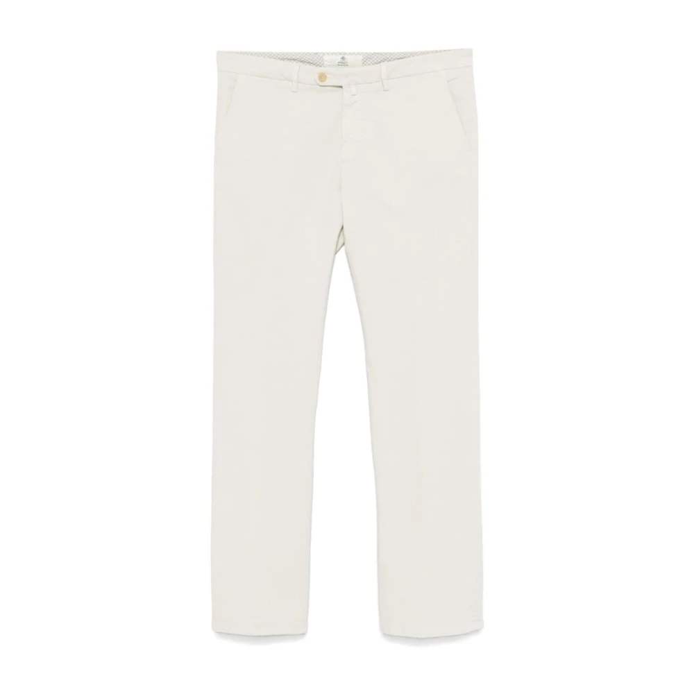 Borrelli Slim Fit Ivoorwitte Broek Beige Heren