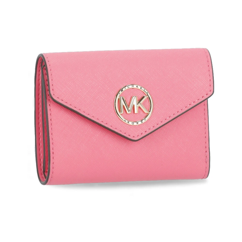 Michael Kors Roze leren portemonnee met logo Pink Dames