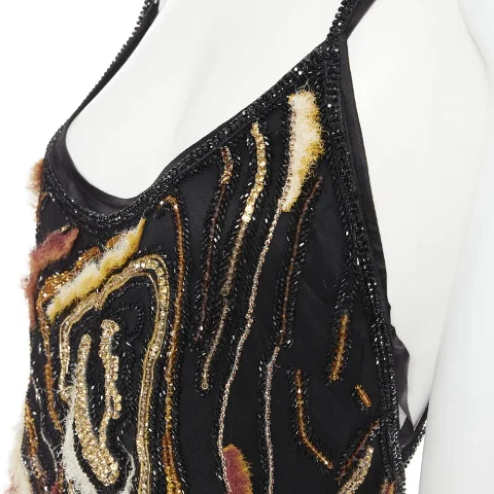 Versace Pre-owned Silk dresses Brown Dames