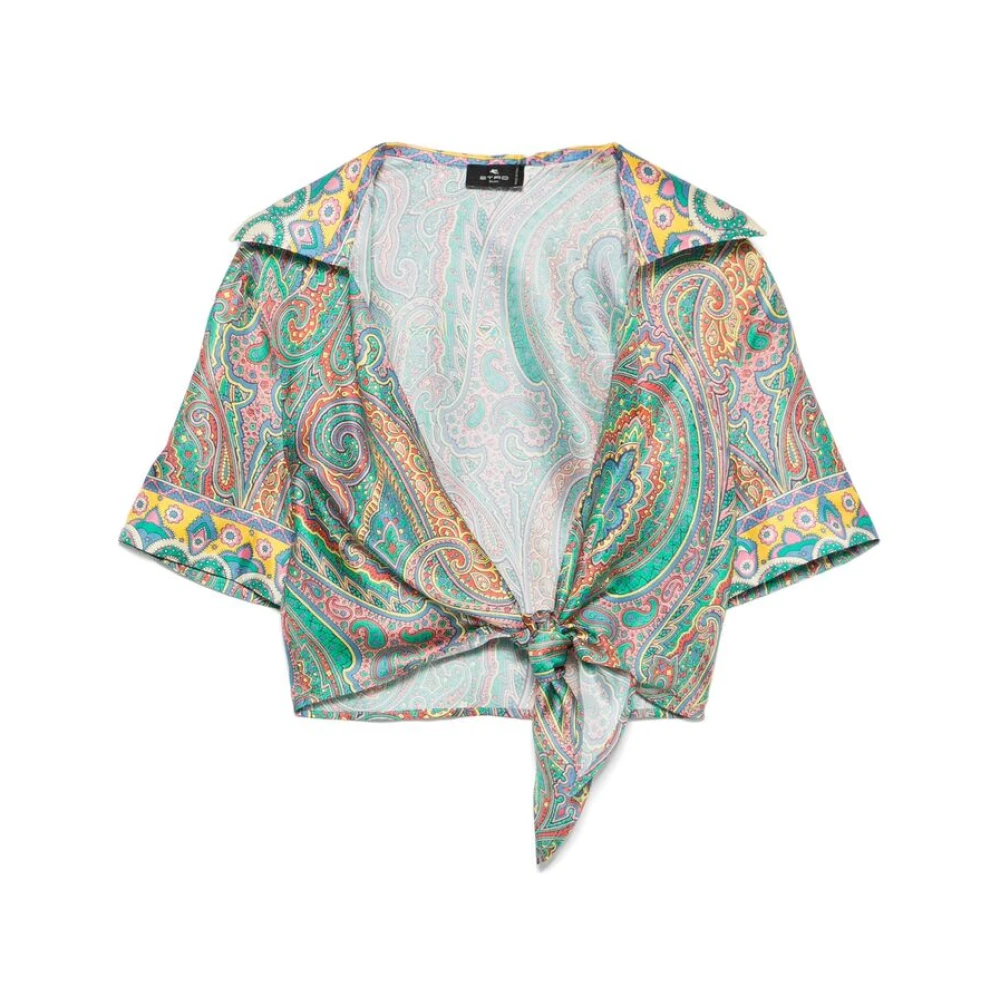 ETRO Teal Green Beachwear met Front Tie Green Dames