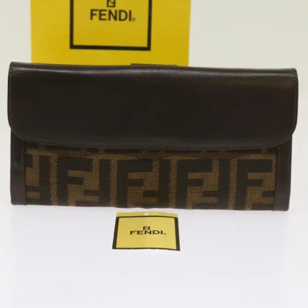 Fendi Vintage Pre-owned Canvas wallets Brown Dames