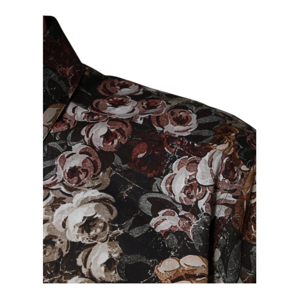 Dolce & Gabbana Bloemen Slim Fit Overhemd Multicolor Heren