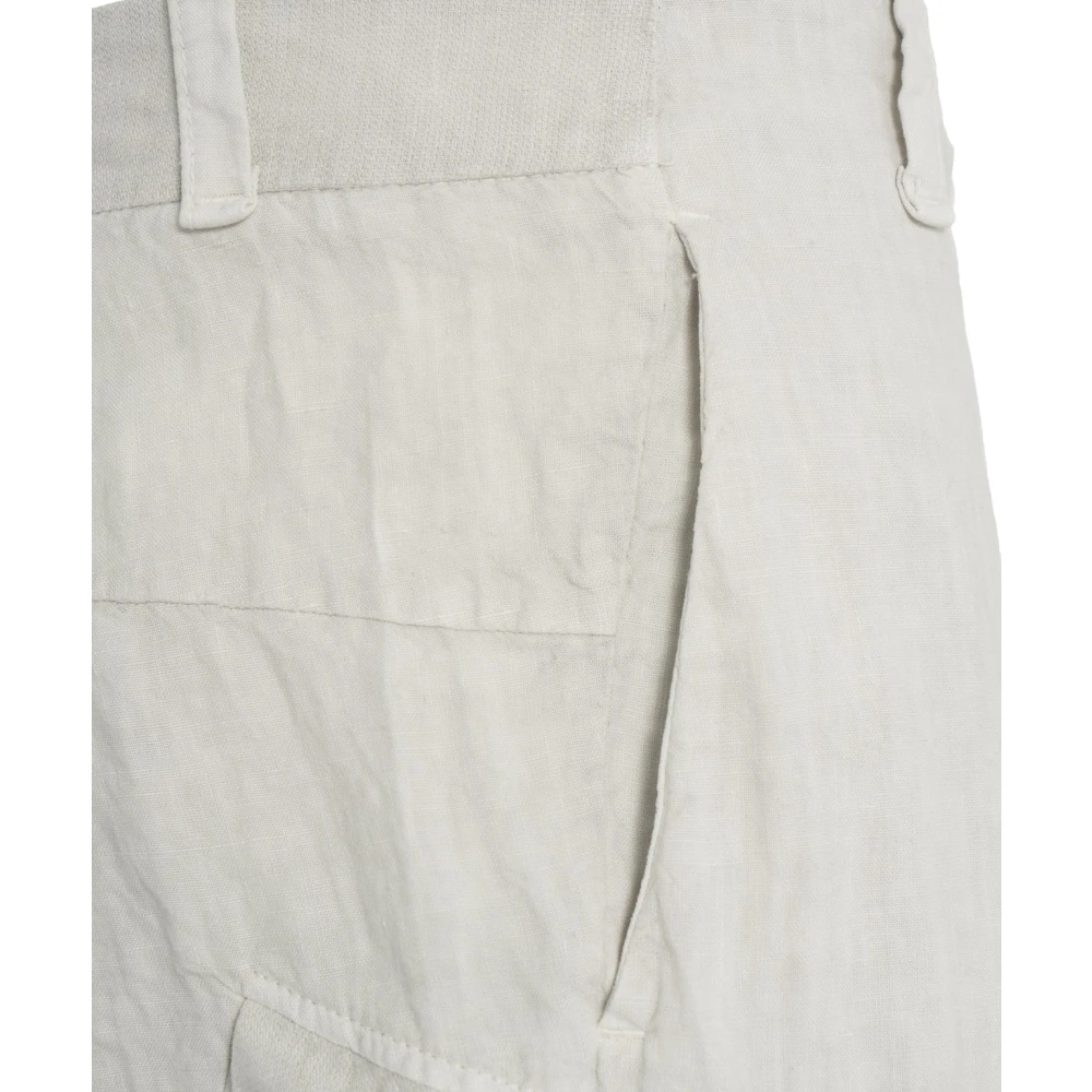 Transit Stijlvolle Grijze Linnen Cargoshorts Gray Heren