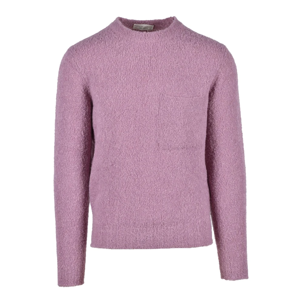 Filippo De Laurentiis Alpacka Merino Blandning Stickad Tröja Pink, Herr