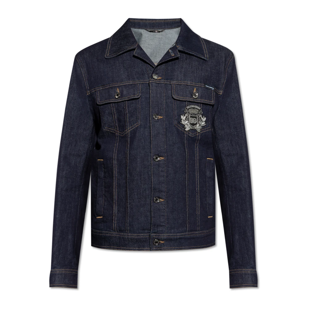 Dolce & Gabbana Spijkerjas met applicatie Blue Heren