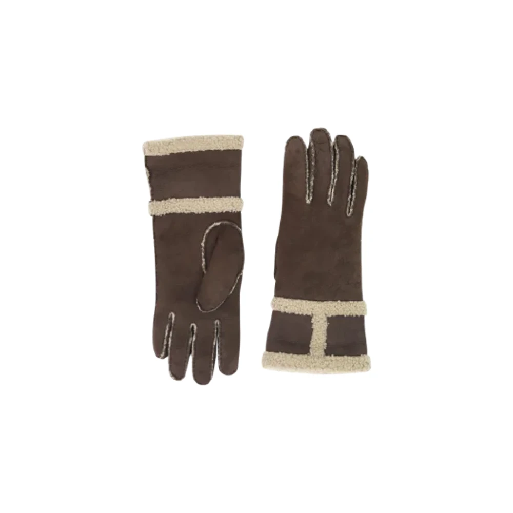 Hermès Vintage Pre-owned Suede gloves Brown Dames
