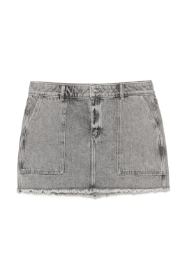 Silver Bomull Casual Mini Kjol