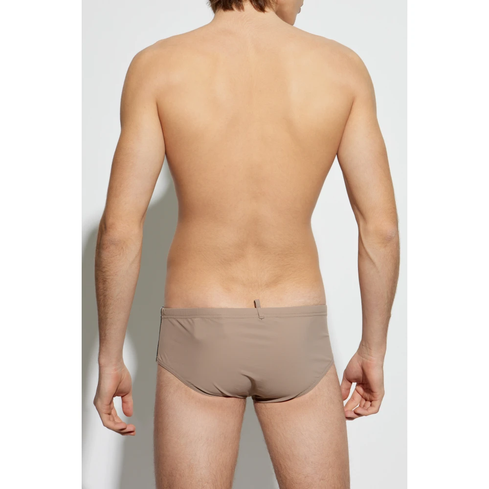 Dsquared2 Zwembroek met logo Beige Heren