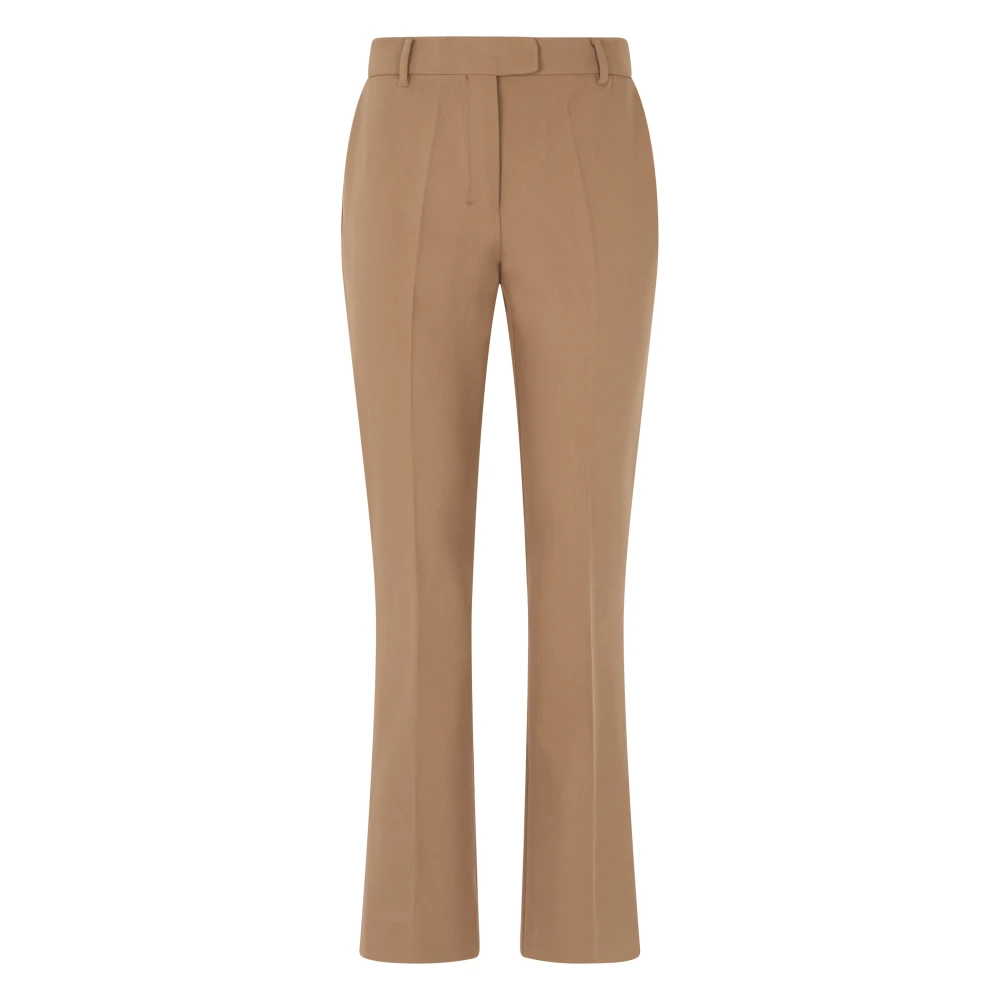 Max Mara Women's Brown Wide Trousers, Xs, Flared Trousers In A Cotton, Viscose And Polyester Blend