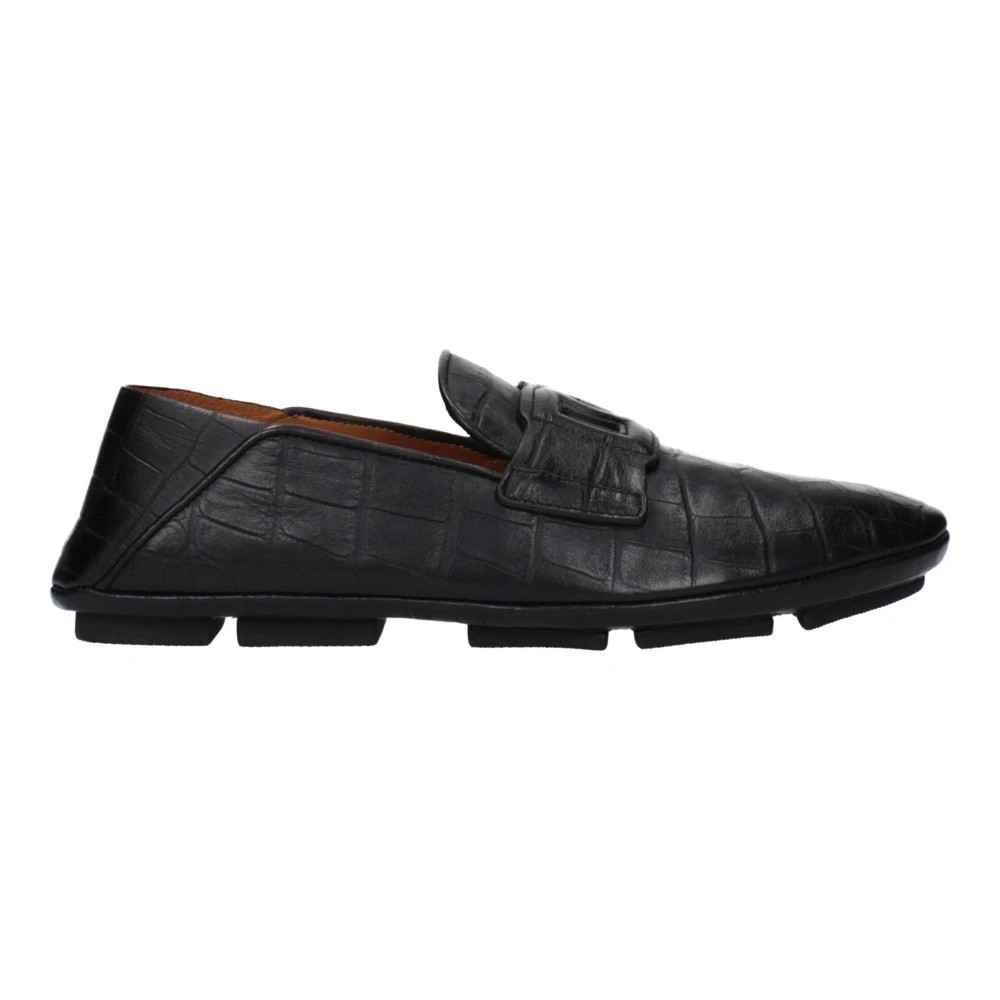 Dolce & Gabbana Leather Slip-On Loafers - Male - Loafers - Black - 5 Uk - Shoes