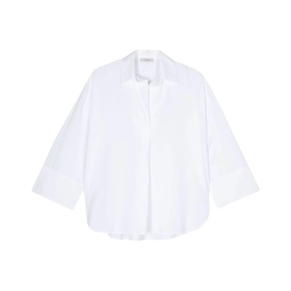 Antonelli Firenze Off-White Katoenen Poplin Overhemd White Dames