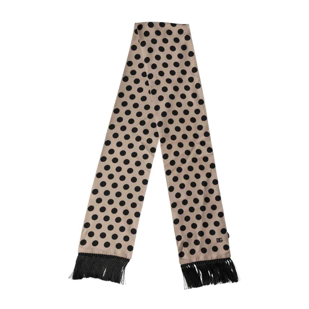 Dolce & Gabbana Men's Polka Dot Silk Fringed Foulard Scarf