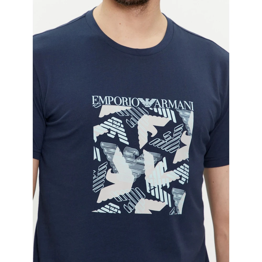 Emporio Armani Casual Katoenen T-shirt Blue Heren