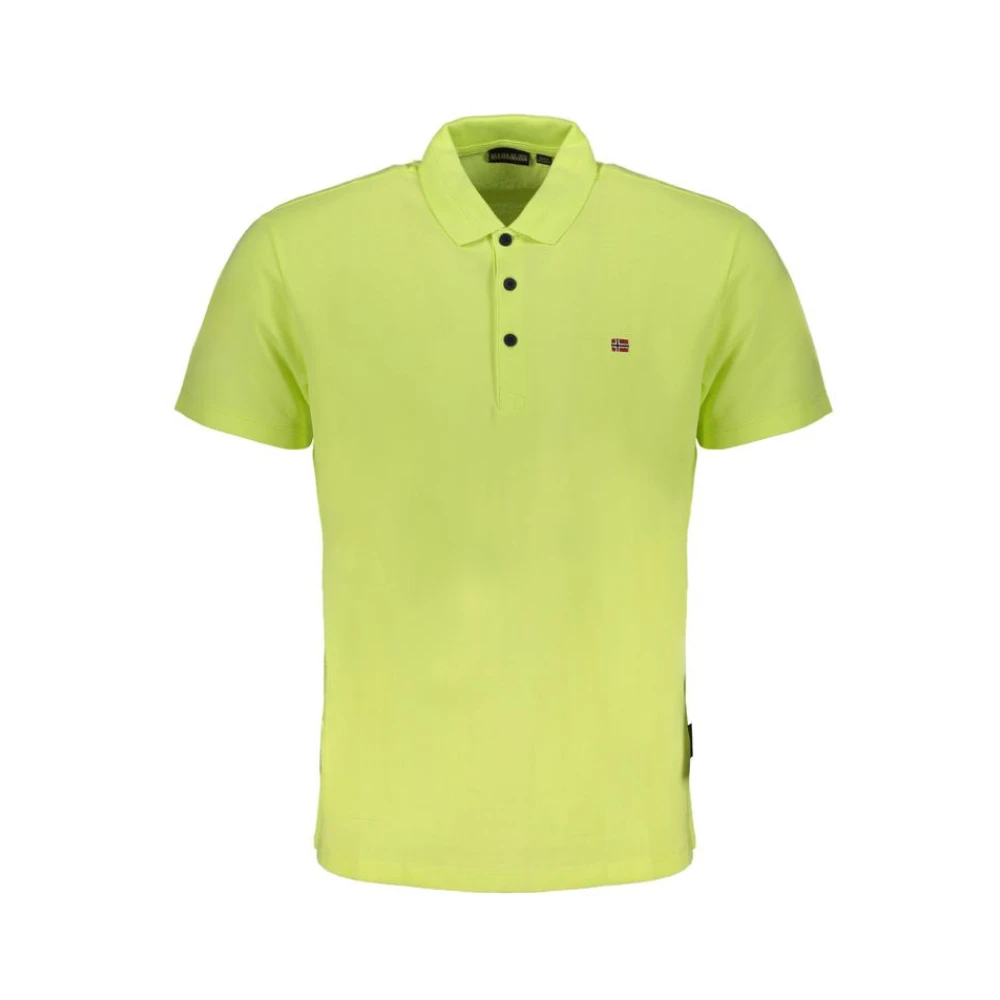 Napapijri Geborduurd Poloshirt met 3 Knopen Yellow Heren
