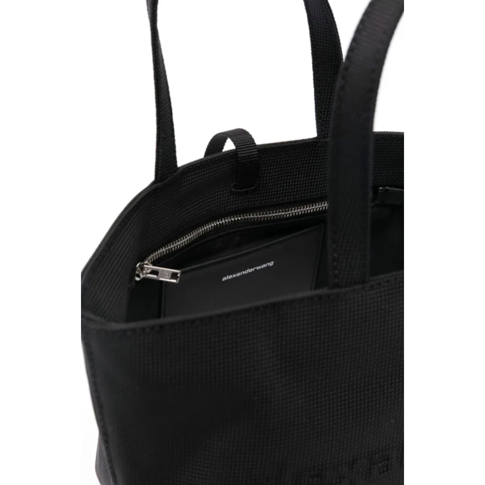 alexander wang Zwarte canvas schoudertas met logo Black Dames