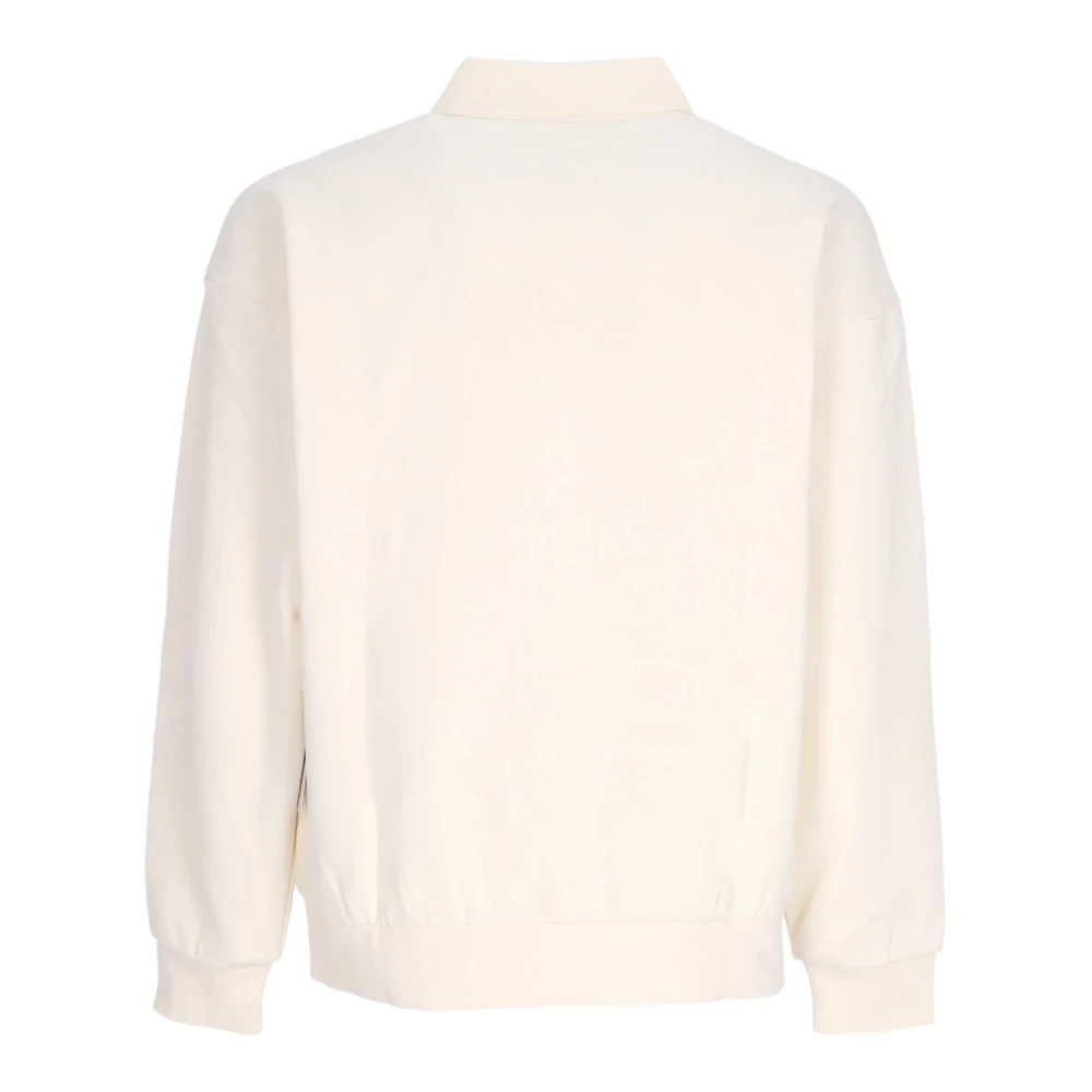 Obey Lange Mouw Fleece Polo Shirt Beige Heren